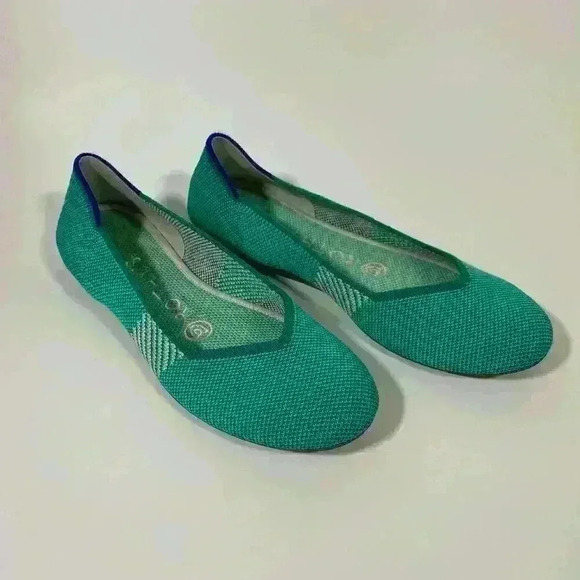 Rothy's The Flats Round Toe Slip on Shoes Calypso Blue/Green Women Size 5.5 - Picture 1 of 7